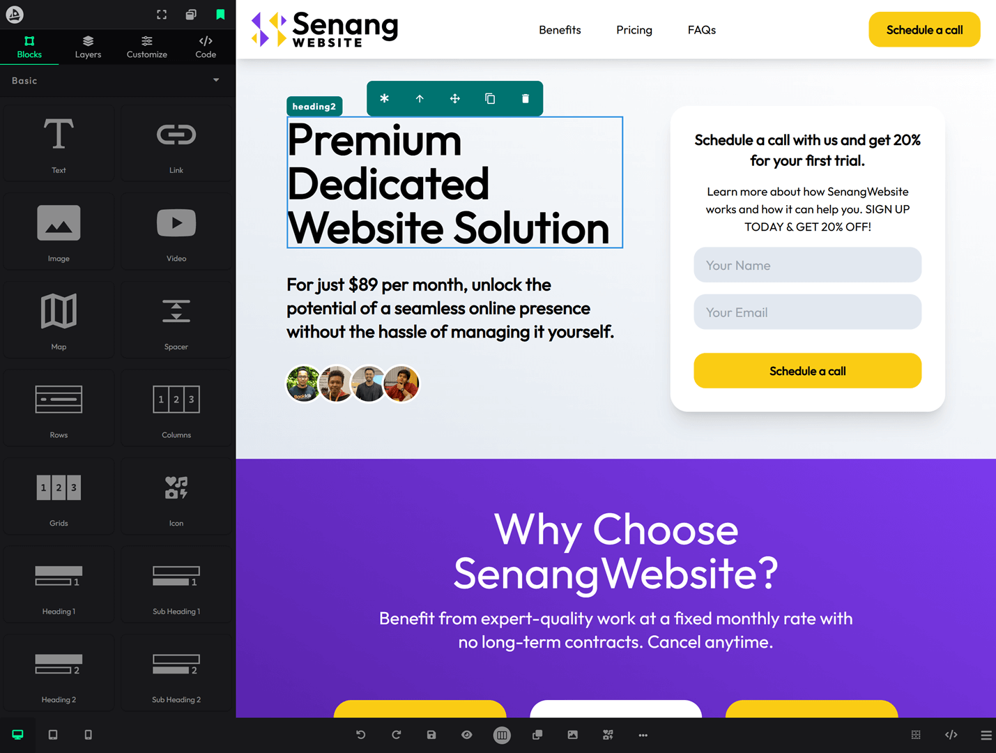 SenangWebs Website Builder Preview